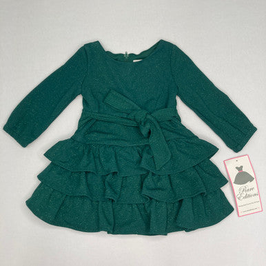 rare Editions Girl's Dark Green Dress ABFK547 shr