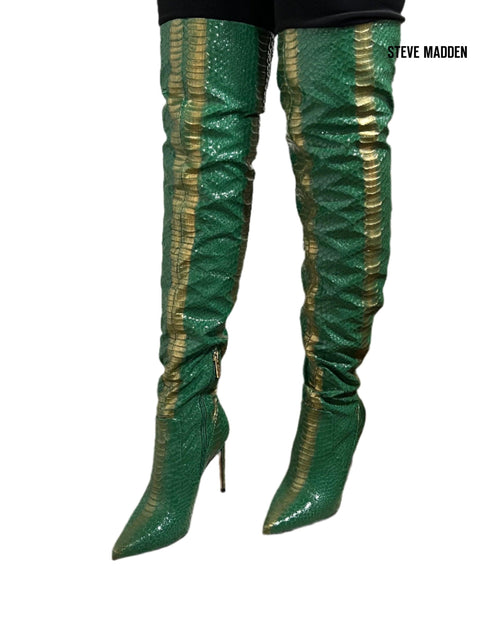 Steve Madden Women's Green Vava-SN  Synthetic Knee Boots  |Steve Madden in Lebanon