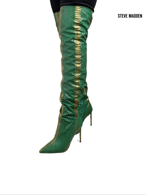 Steve Madden Women's Green Vava-SN  Synthetic Knee Boots  |Steve Madden in Lebanon