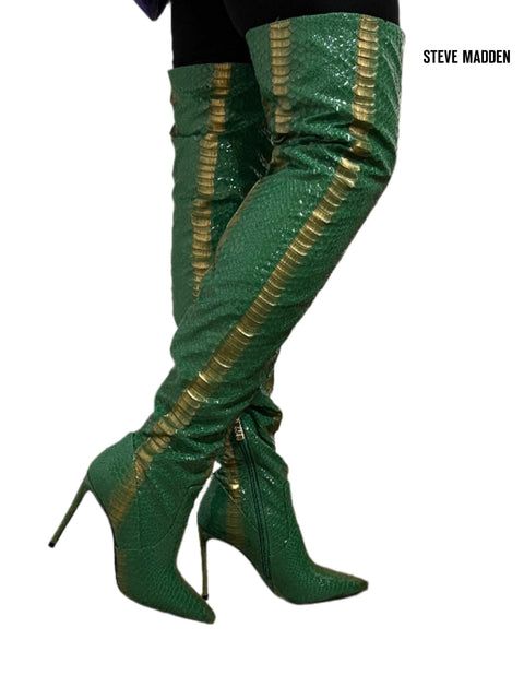 Steve Madden Women's Green Vava-SN  Synthetic Knee Boots  |Steve Madden in Lebanon