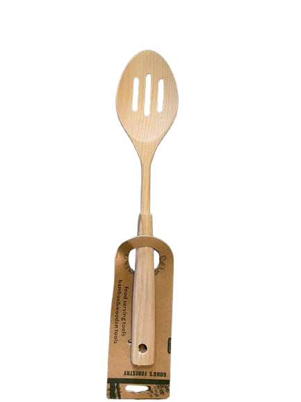 Gong's Forestry Wooden Kitchen Slotted Spoon M-1