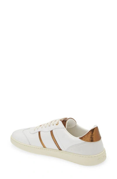 FERRAGAMO Achille 2 Low Top Sneaker In White & Gold