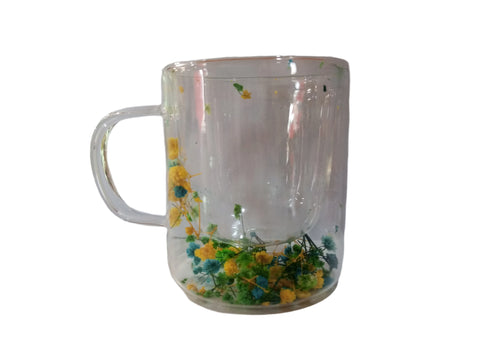 Hinox Transparent Coffee Flower Glass Mug A-3 | Hinox In Lebanon