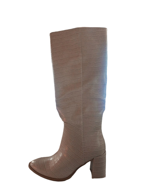 A New Day Women's Light Beige Hight Anckel Leather Boots | A New Day In Lebanon