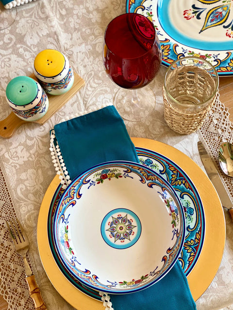 Zanzibar Stoneware Pasta Bowls And Plates 16-Piece Dinnerware Set | Zanzibar In Lebanon