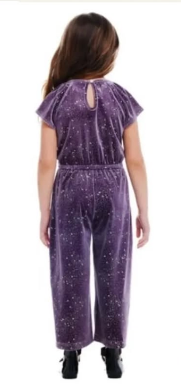 Andy & Evan Girl's Purple Velvet Jumpsuit  |Andy & Evan in Lebanon