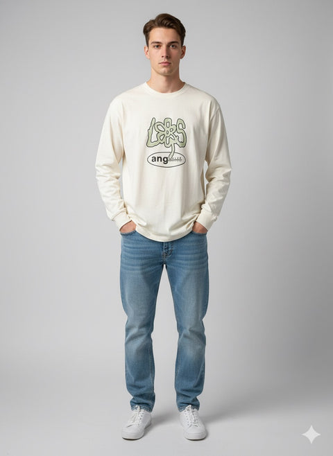 Only & Sons Men's Antique White Loose Fit Blouse With Print | Only & Sons In Lebanon