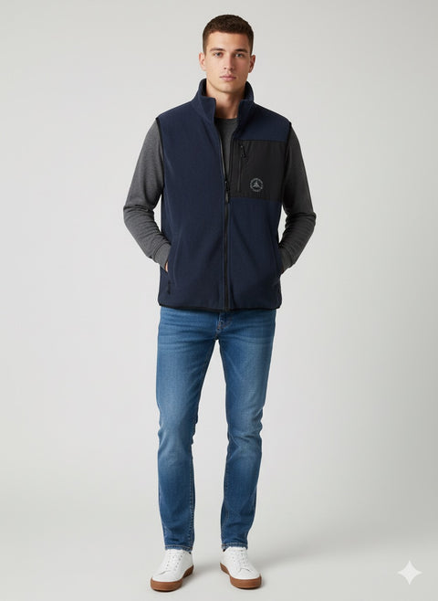 Jack & Jones Men's Navy Fleece Turtle Neck Vest | Jack & Jones In Lebanon
