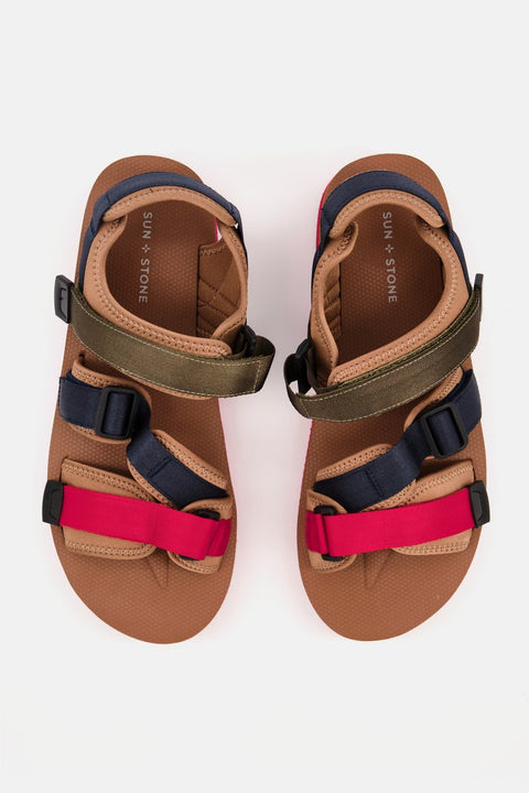 Sun & Stone Lormier Men's Sandals Tan/Blue/Red