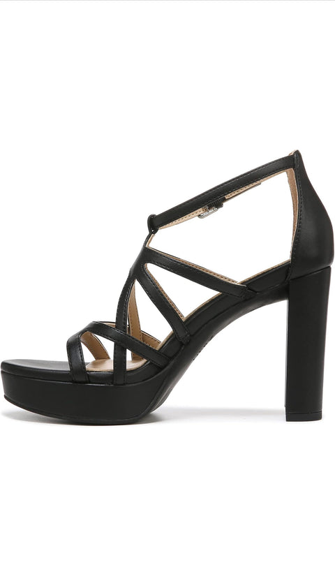 Naturalizer Women Neona Strappy Platform Heeled Sandal Black