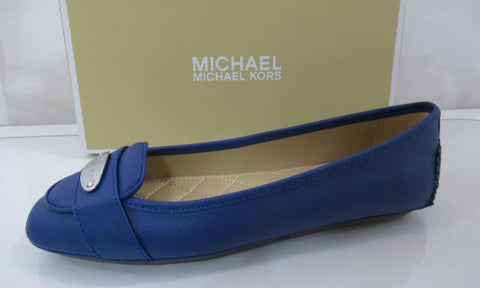 Michael Kors MK Plate Moccasin Flat Shoes Cobalt Blue