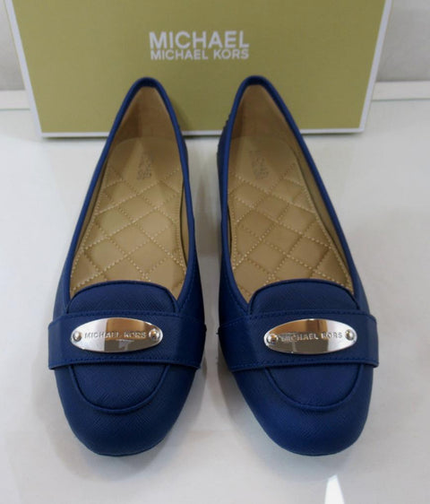 Michael Kors MK Plate Moccasin Flat Shoes Cobalt Blue
