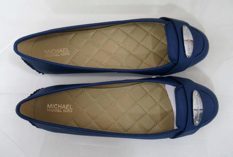 Michael Kors MK Plate Moccasin Flat Shoes Cobalt Blue