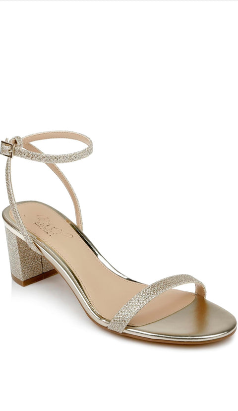 Jewel Badgley Mischka Women's Gold Danni II Low Block Heels | Jewel Badgley Mischka in Lebanon