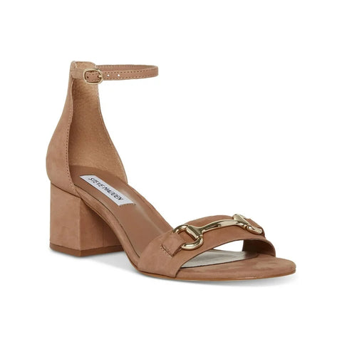 Steve Madden Womens Brown Irenee Leather Heeled Sandal