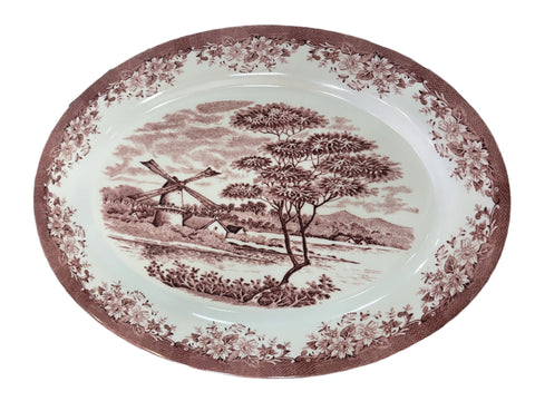 SD Brown & White Melamine Big Oval Plate | SD In Lebanon