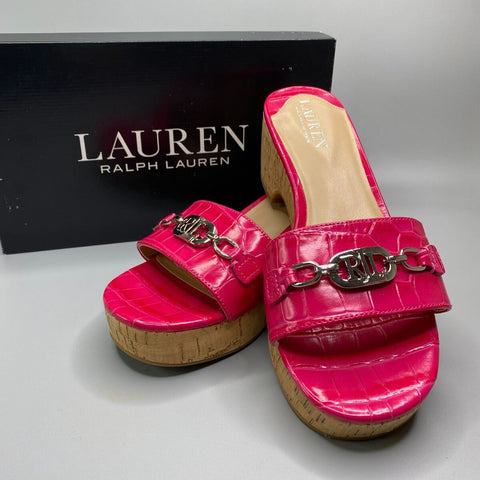 Polo Ralph Lauren Women Roxanne Pink Leather Sandals