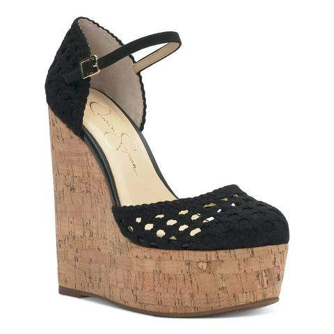 Jessica Simpson Women Black Marshela Buckle Heeled Sandal