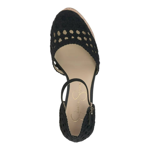 Jessica Simpson Women Black Marshela Buckle Heeled Sandal