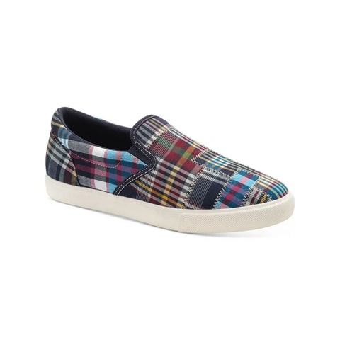 Club Room Men Navy Plaid Slip On Sneakers