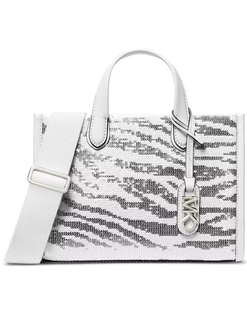 Michael Kors Gigi Small East West Messenger In Silver Women Bag