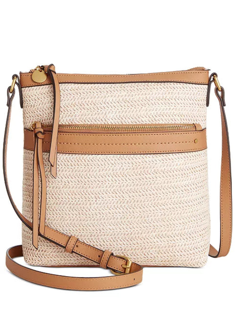 Style & Co Straw North South Crossbody Bag