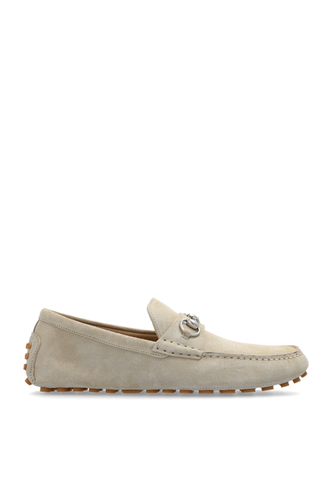 Gucci Beige Suede Moccasins Men Loafers