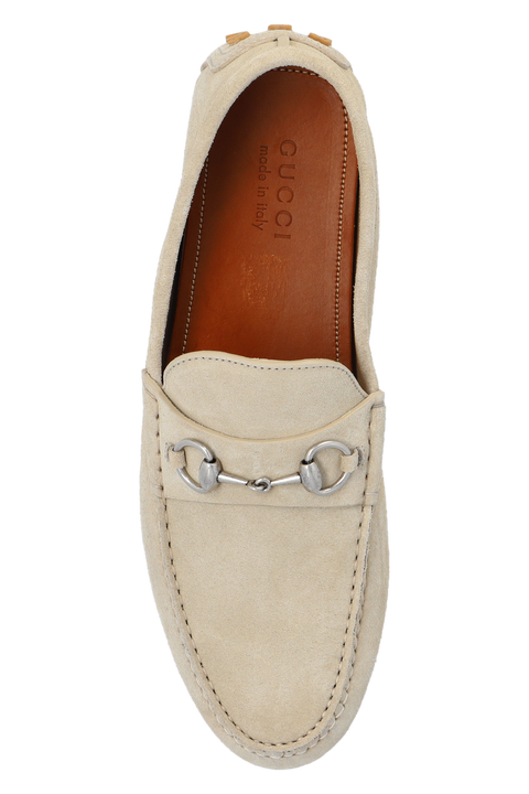 Gucci Beige Suede Moccasins Men Loafers
