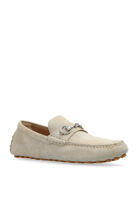 Gucci Beige Suede Moccasins Men Loafers