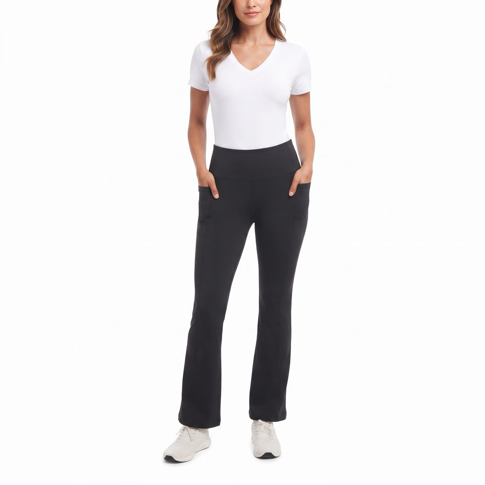 Kirkland Signature Women's Black High-Waisted Flare Yoga Pants