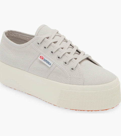 Superga Women Platform Silver Sneakers