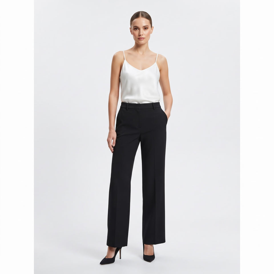 DKNY Women's Black Wide-Leg Suit Pants