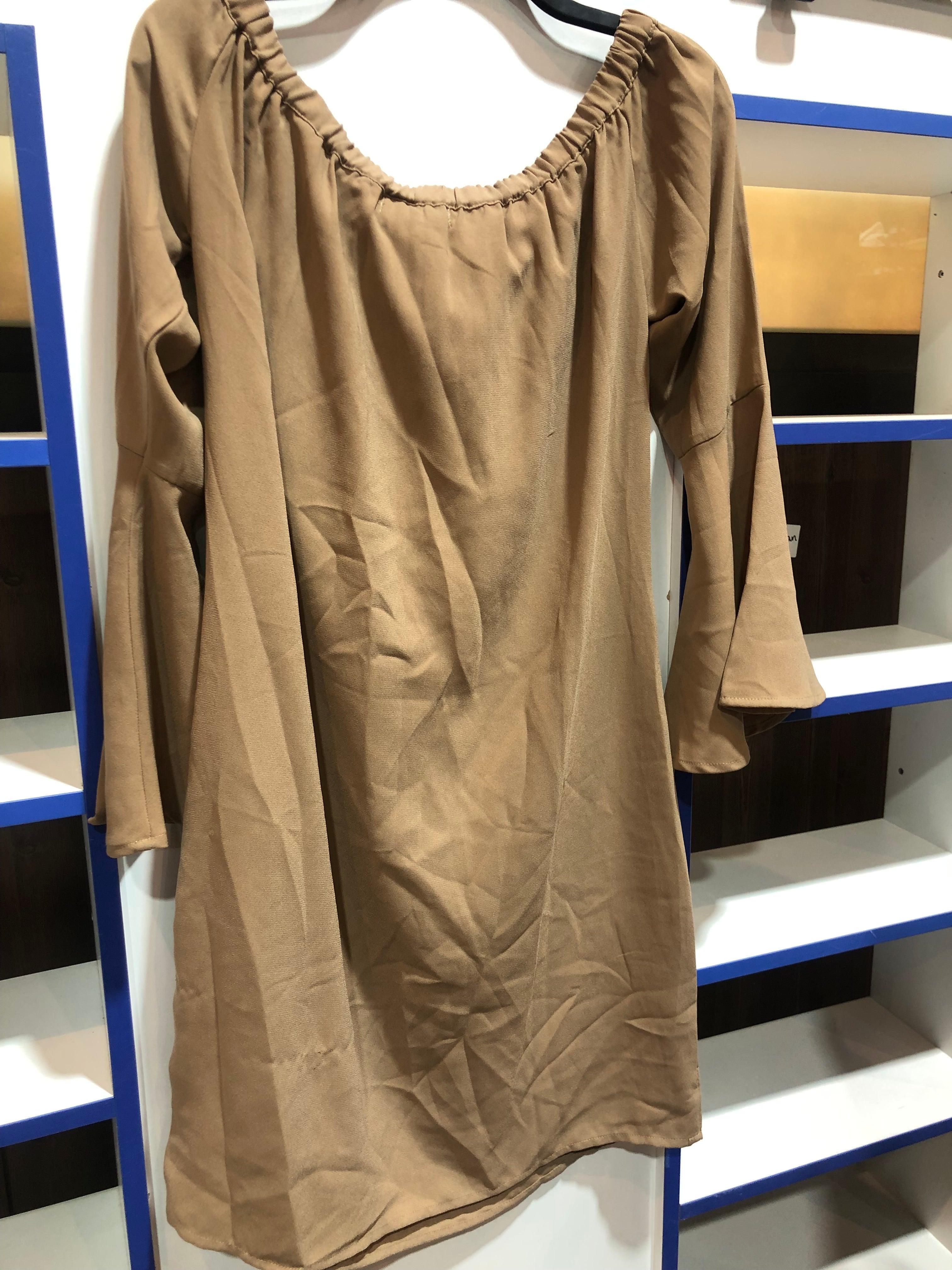 NA-KD Women's Beige Long-Sleeve Dress LMA220