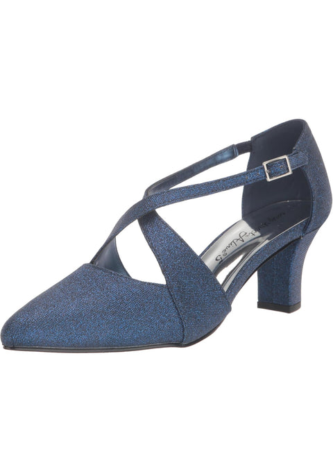 Easy Street Women's Elegance Pump by Easy Street in Navy Glitter (Size 10 M)