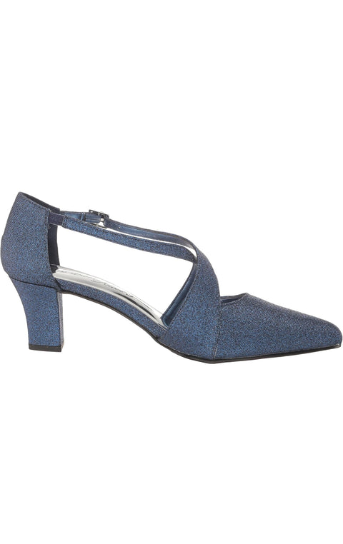 Easy Street Women's Elegance Pump by Easy Street in Navy Glitter (Size 10 M)
