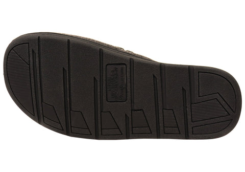 Dearfoams Men's Black Cooper Quilted Terry Adjustable Strap Slippers | Dearfoams In Lebanon