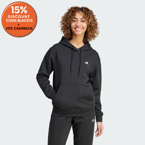 Adidas Women's Black Essentials Small Logo Hoodie | Adidas In Lebanon