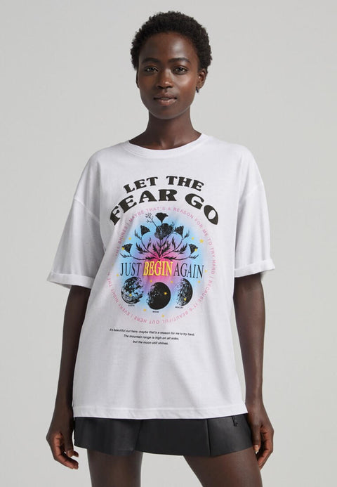 Bershka Women's White Join Life T-Shirt | Bershka In Lebanon