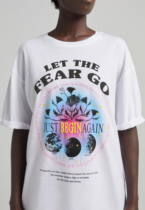 Bershka Women's White Join Life T-Shirt | Bershka In Lebanon