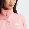 Adidas Women's Pink  Iconic 3-Stripes Quarter-Snap Track Top Sweatshirt | Adidas In Lebanon