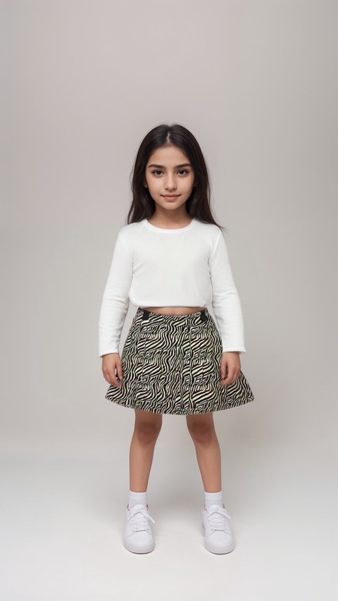 Terranova Girl's Black & White Stripes Skirt  | Terranova In Lebanon