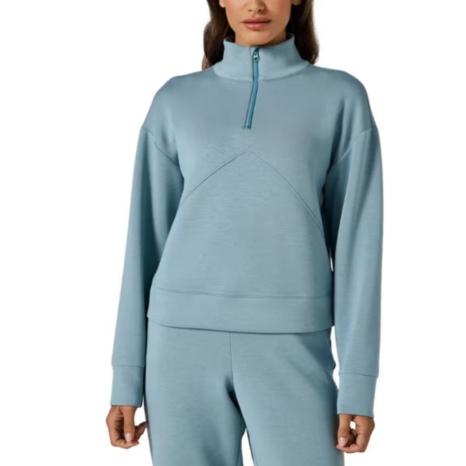 Infinity Women's Teal Quarter-Zip Pullover Sweatershirt