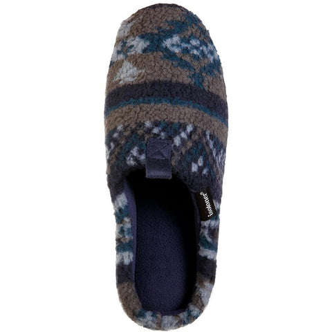 Isotoner Men's Navy Blue Fairisle Hoodback Slippers | Isotoner In Lebanon