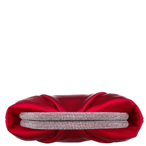 Nina Women's Red Rouge Satin Glass Crystal Frame Clutch Hand Bag | Nina In Lebanon