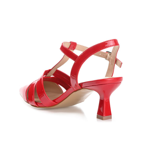 Journee Collection Women's Red Jazlynn T-Strap Kitten Heeled|Journee Collection  In Lebanon