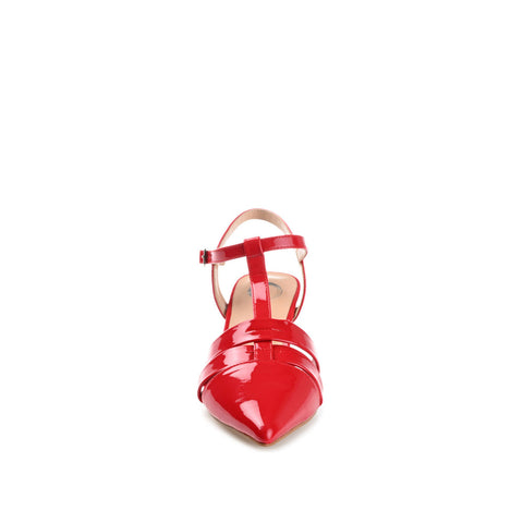 Journee Collection Women's Red Jazlynn T-Strap Kitten Heeled|Journee Collection  In Lebanon