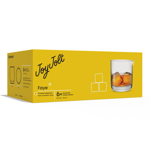 JoyJolt Faye Double Old Fashioned Whiskey Glasses 6 pcs|Euro Ceramica In Lebanon