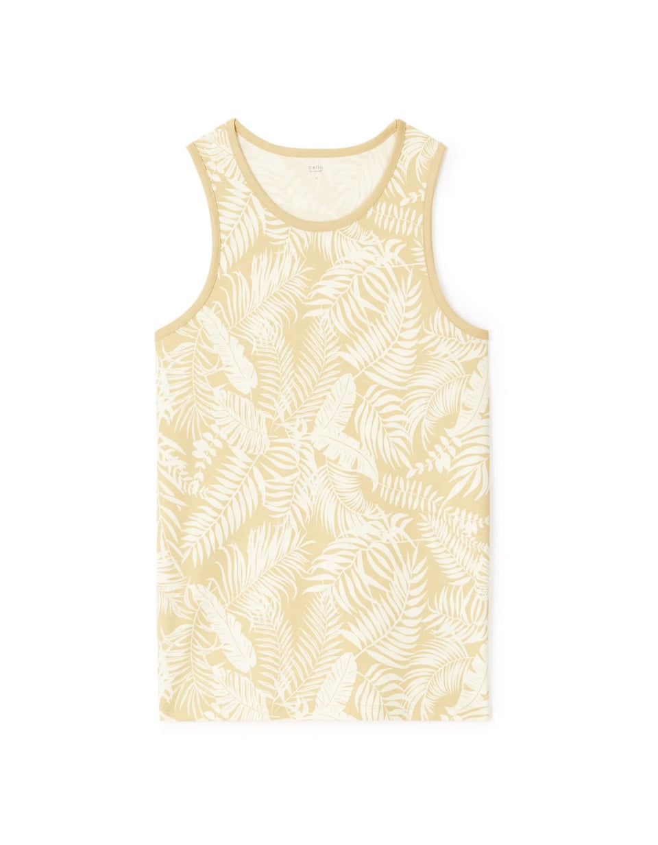 Celio Men's Beige Cotton Crew Neck Tank Top | Celio In Lebanon