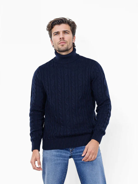 Celio Men's Navy Solid Regular Fit Cotton Sweaters|Celio In Lebanon