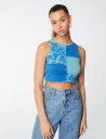 Don't Call Me Jennyfer Women's Blue Short Patchwork Top | Don't Call Me Jennyfer In Lebanon